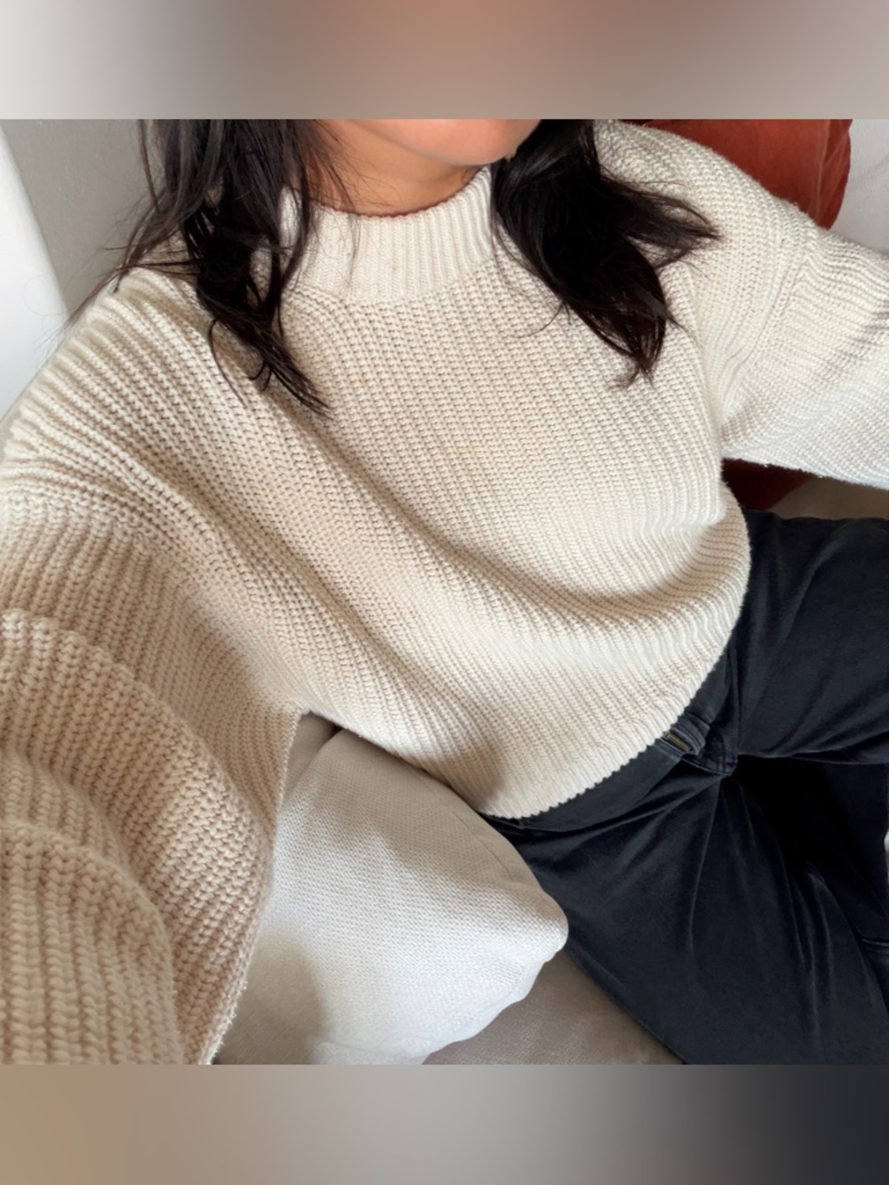 Everlane cream knit sweater Sz M - Picture 2 of 7